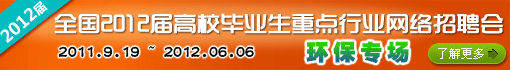 全国2012届高校毕业生重点行业网络招聘会