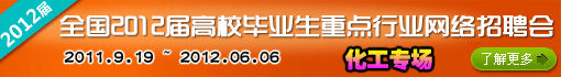 2012届高校毕业生重点行业网络招聘会化工专场