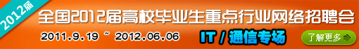 全国2012届高校毕业生重点行业网络招聘会